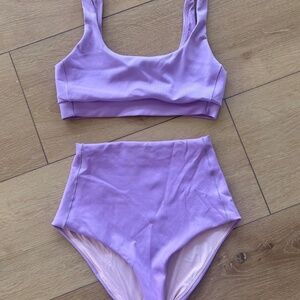Sz S Left on Friday Bikini Set - Hi Tide Bottom & Double Scoop Top in Lilac
